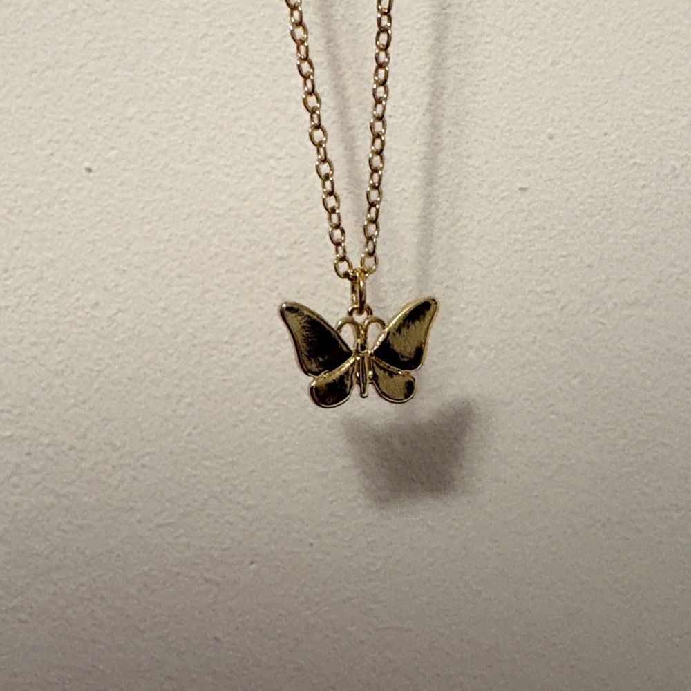 Anthropologie NWT Gold Butterfly Necklace